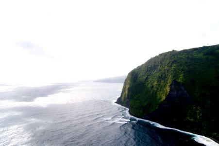 bird's eye view of cliff near body of water photo