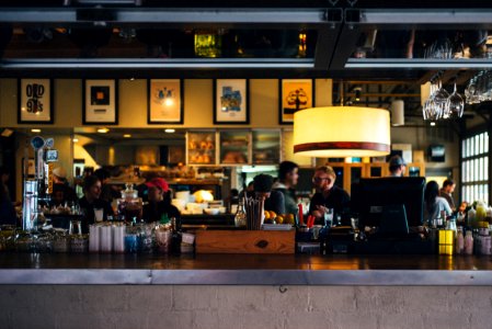 people sitting inside cafe photo