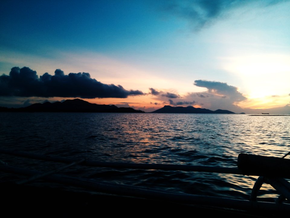 Clouds, Boat, Water