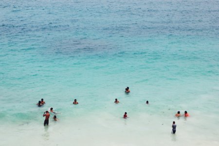 people swimming on body of water photo