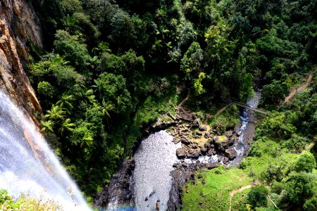 aerial photography of waterfalls photo