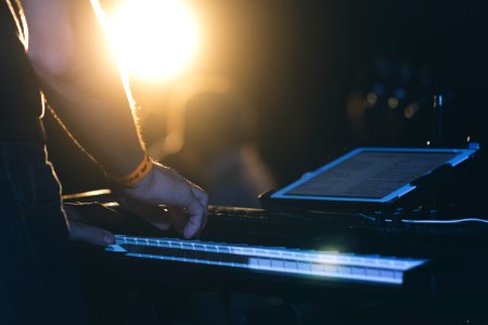 man playing DJ photo