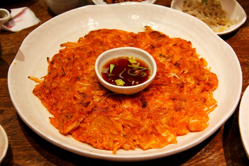 Kimchi pancake dinner