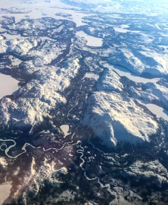 Stream, Snow, Mountains