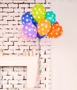 assorted-color polka dot balloons photo