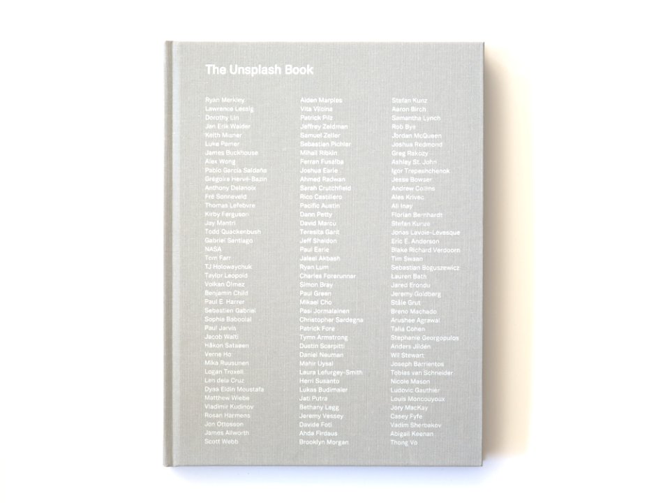 The Unsplash Book on table