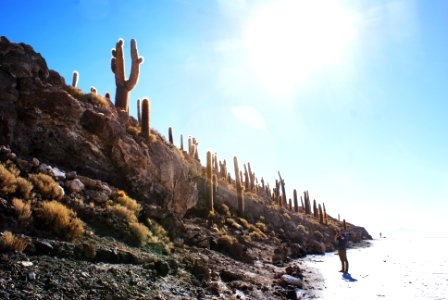 Uyuni salt flat, Bolivia, Sunset