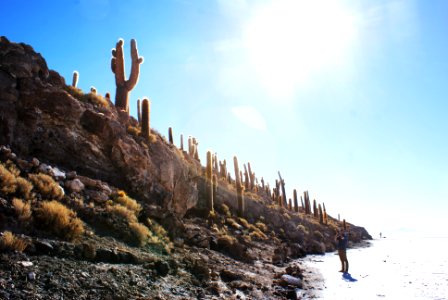 Uyuni salt flat, Bolivia, Sunset photo