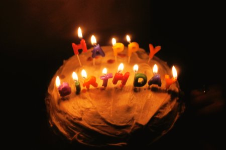 Happy Birthday cake candle photo