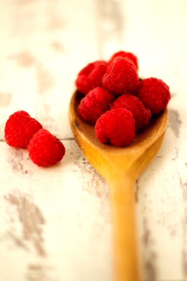 Raspberries, Food, Spoon