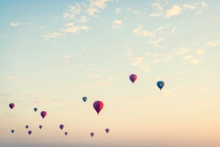 flying hot air balloons at daytime photo