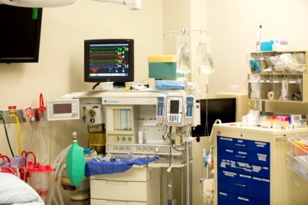 Medical equipment and a computer. photo