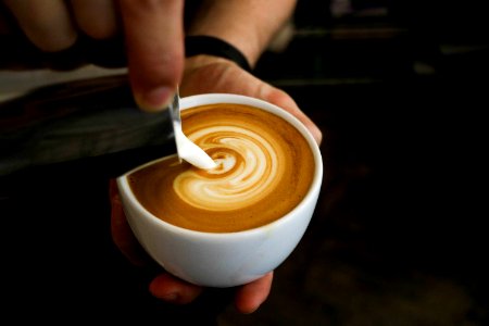 coffee in white ceramic container