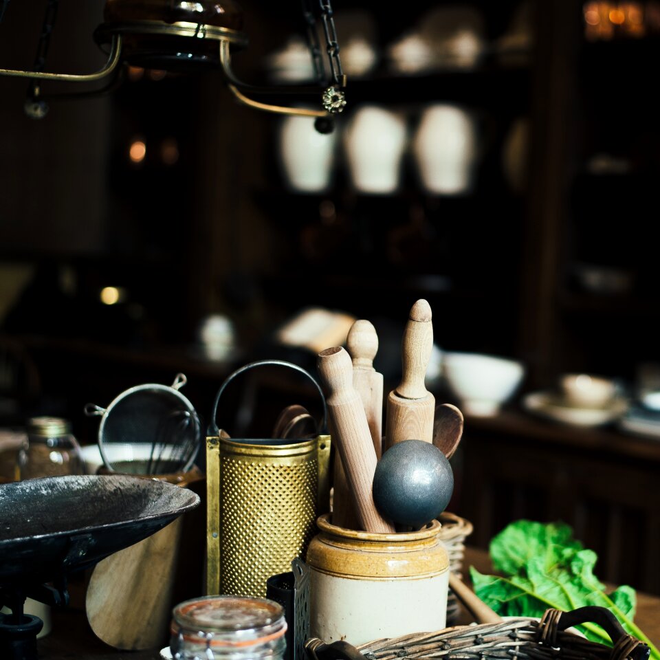 Old rolling pin rustic