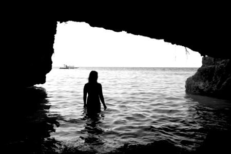 Silhouette, Girl, Nature
