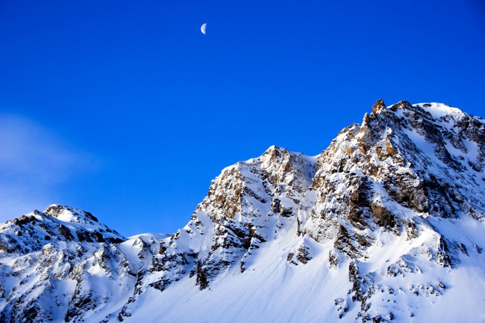 mountain cover with snow photo