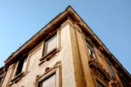 low angle view of brown building