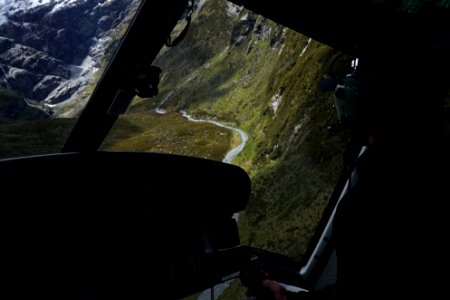 photo of black helicopter interior photo