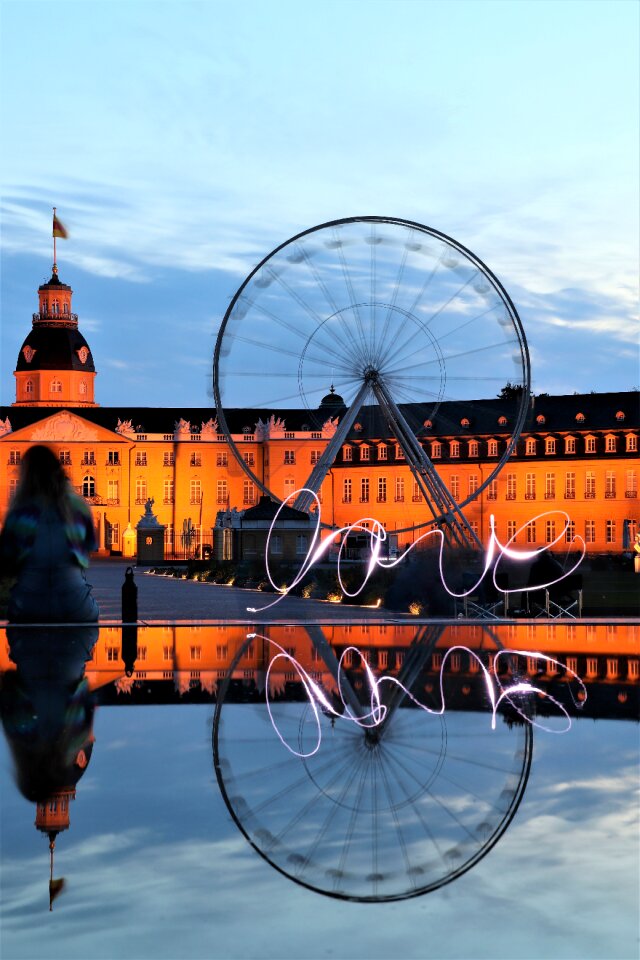 Karlsruhe mirroring lightpainting