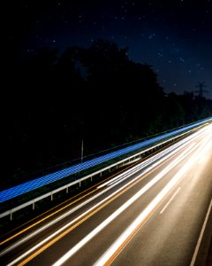 time lapse photo of road during night