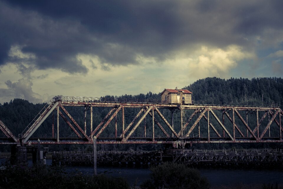 Conifers construction dark clouds