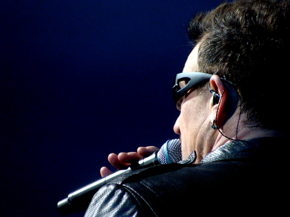 man holding microphone