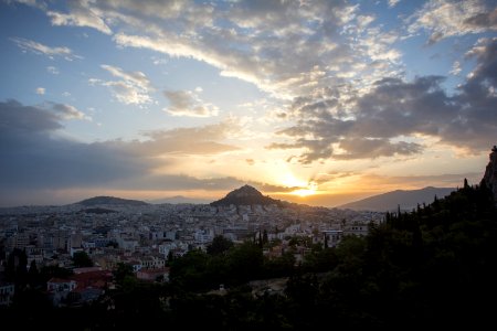City, Sunrise, Athens photo