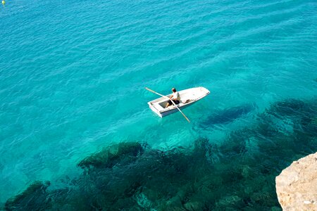 Boat turquoise colors photo