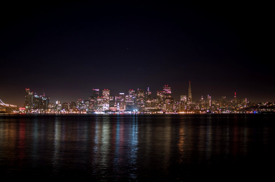 city skyline during night time photo