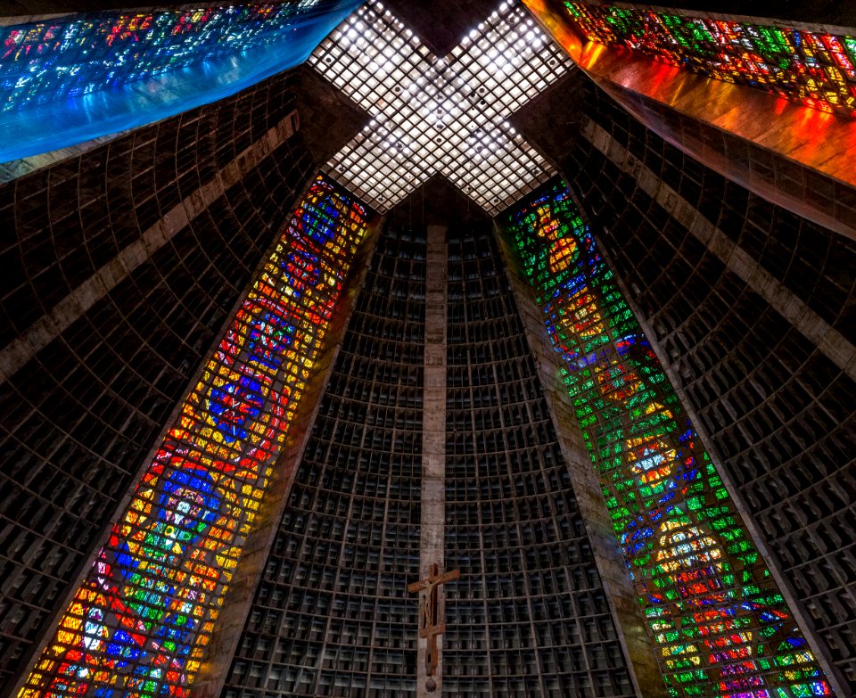 low-angle photography of church ceiling