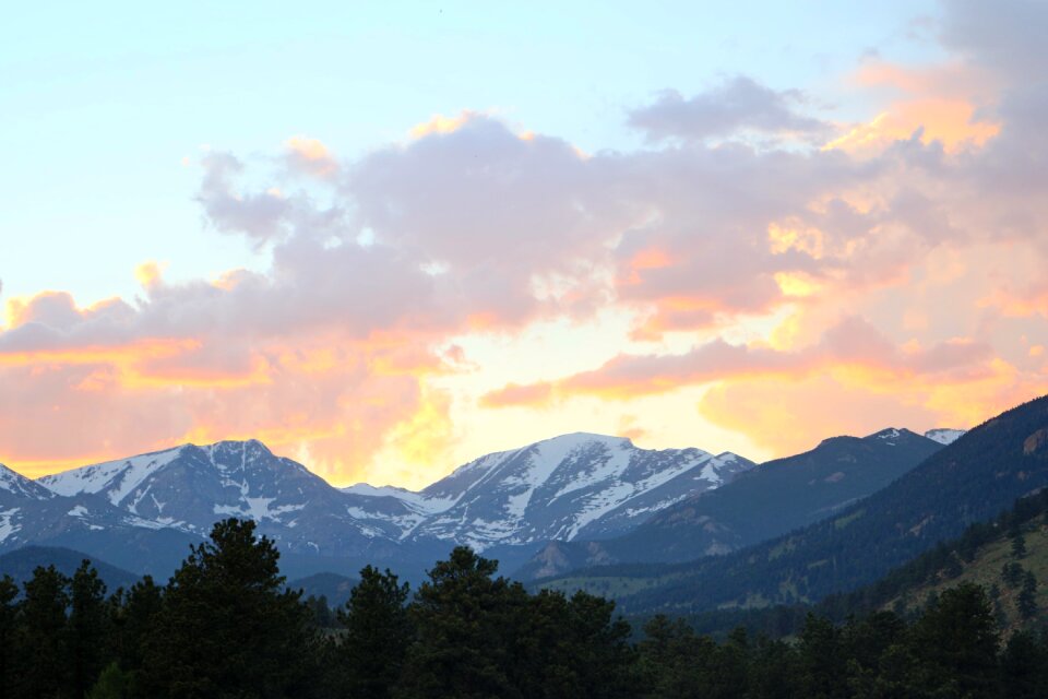 Colorado rocky mountain sunset