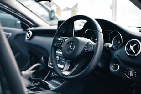 black Mercedes-Benz car interior photo