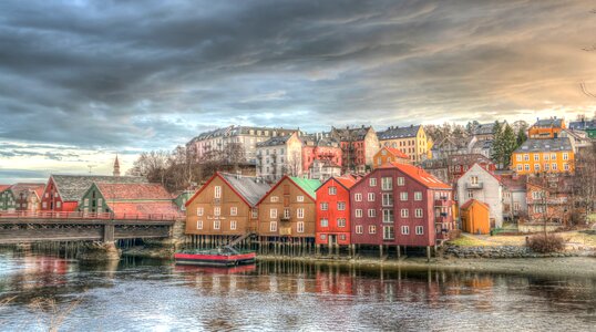 Bridge colorful river photo