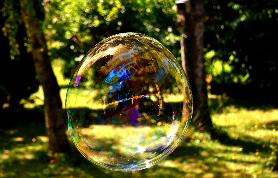 Make soap bubbles wabbelig iridescent photo
