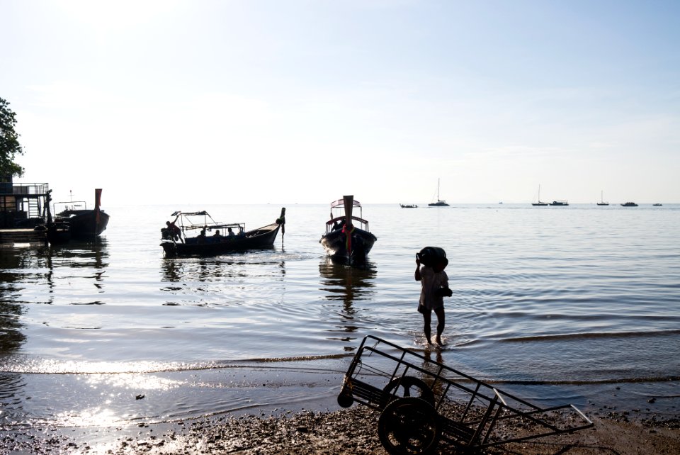 Thail, Railay beach, Asian people
