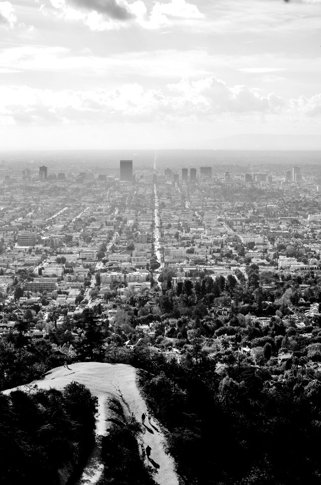 grayscale aerial photo of city