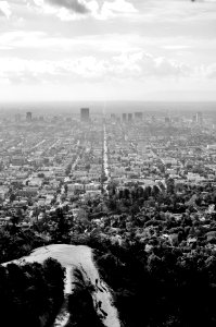 grayscale aerial photo of city