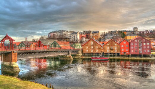 Bridge colorful river photo