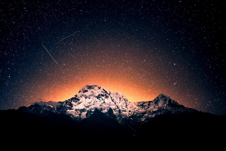 photo of mountains and sky