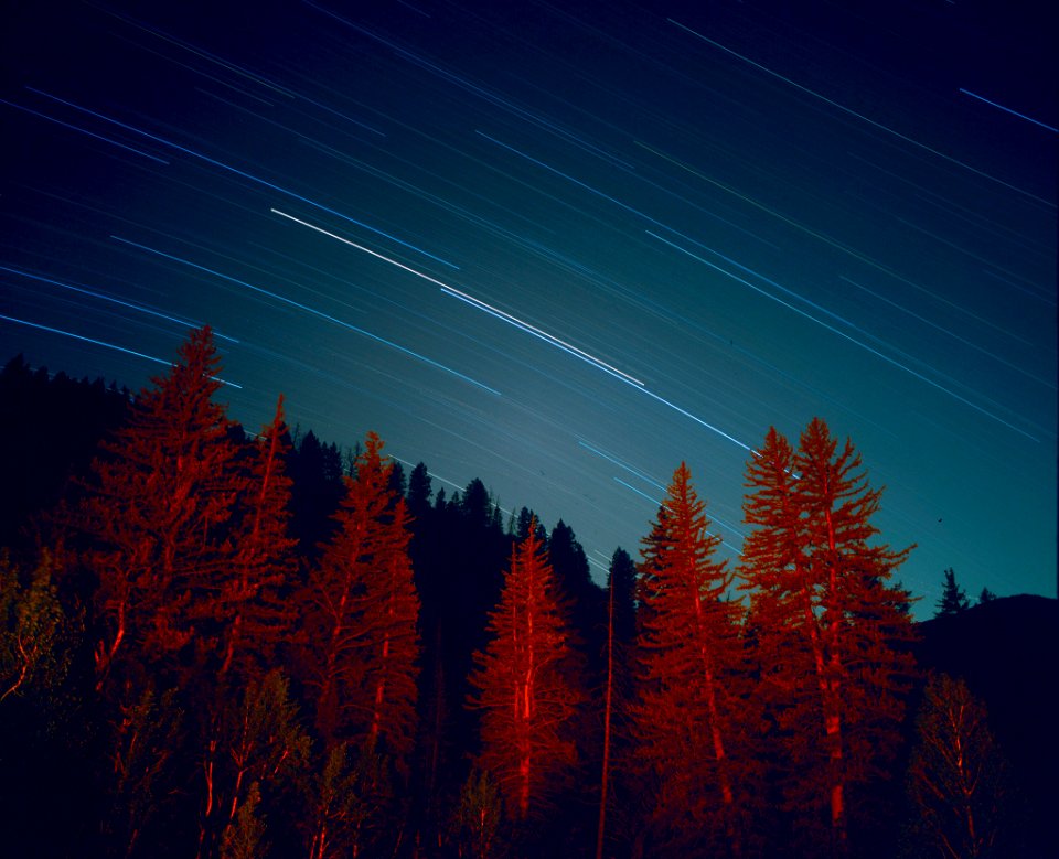 time lapse photo of star trail during nighttime