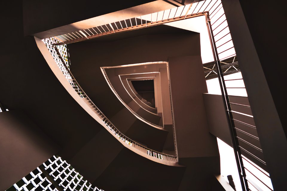 low-angle photography of concrete stair photo