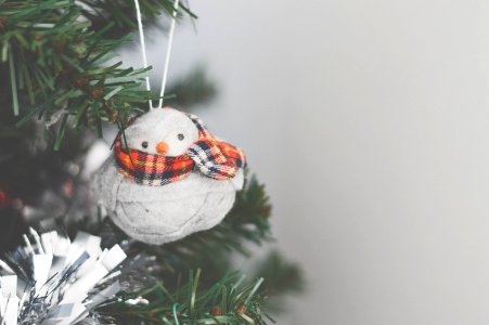 photo of snowman Christmas tree ornament photo