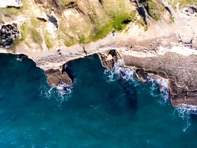 aerial view of shore