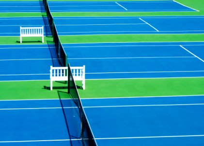 aerial photo of tennis court