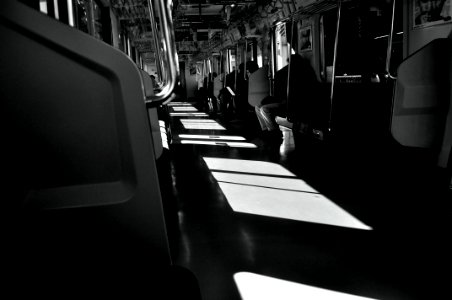 Grayscale, Light, Train photo
