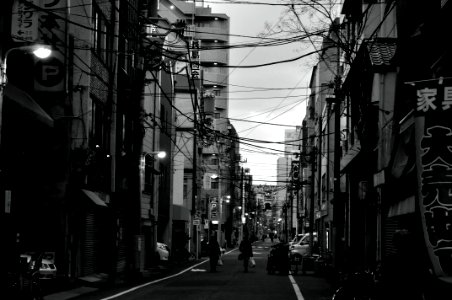 Grayscale, Street, Tokyo