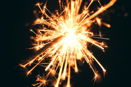 photo of lighted sparkler