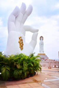South china sea sanya goddess of mercy buddha statue photo
