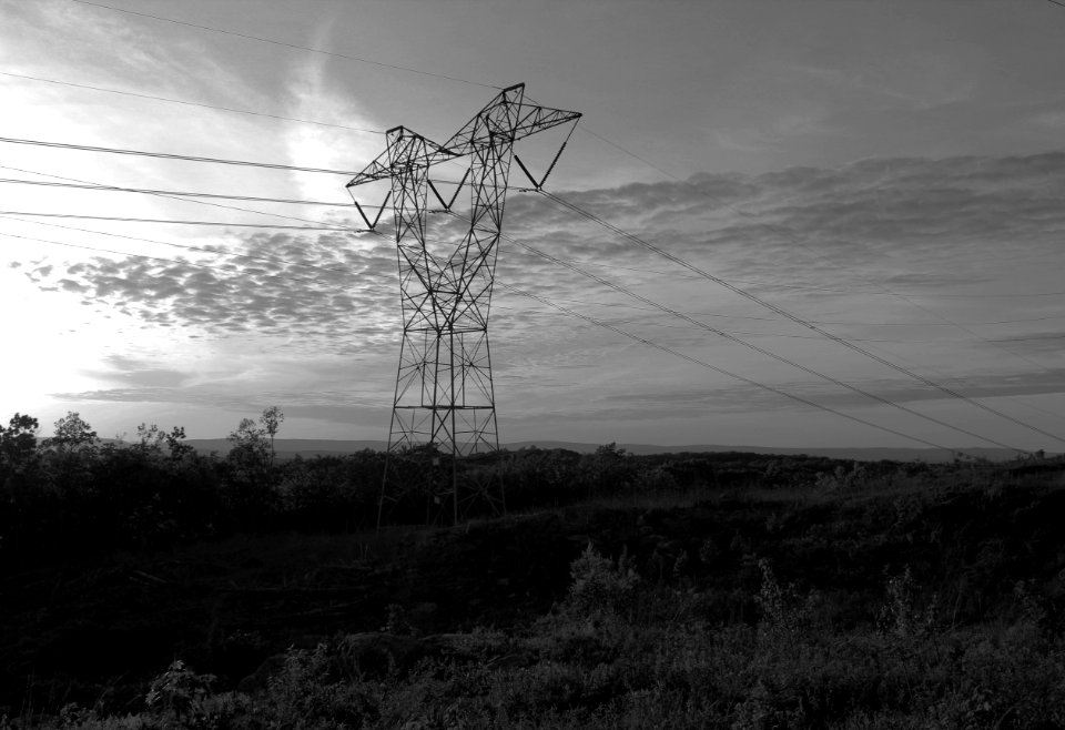 Forest, Mountain, Powerline