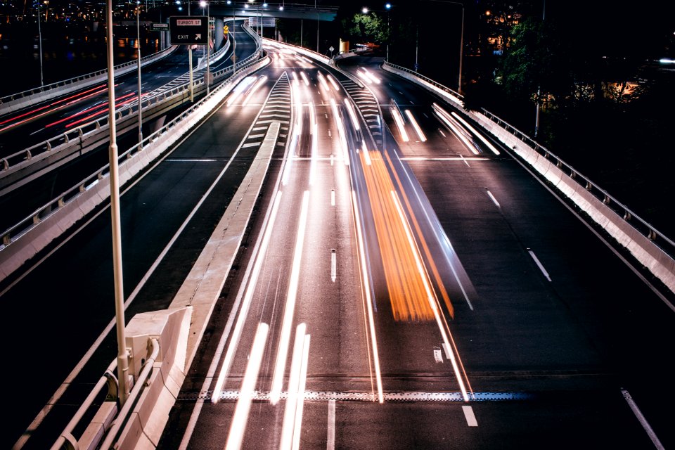 timelapse photography of roads during nighttime